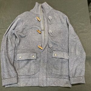 Banana Republic Navy and Gray Knit Sweater